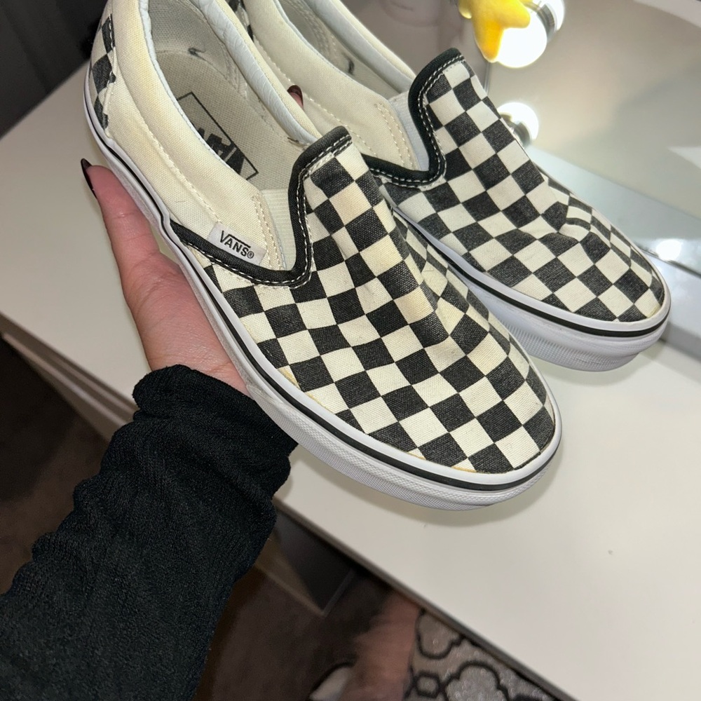 Vans Black and White Checkered Slip-Ons